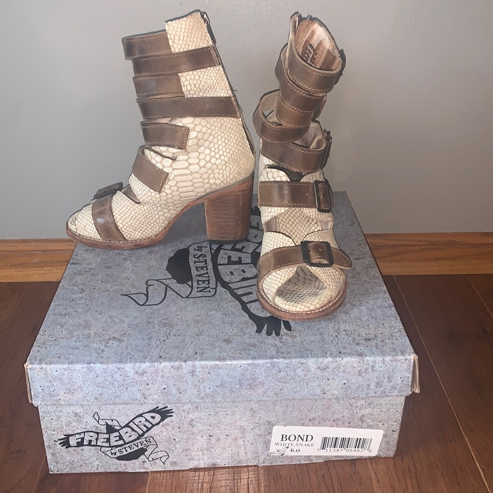 COPY - Gently wornFreebird  caged sandals still have box size 6